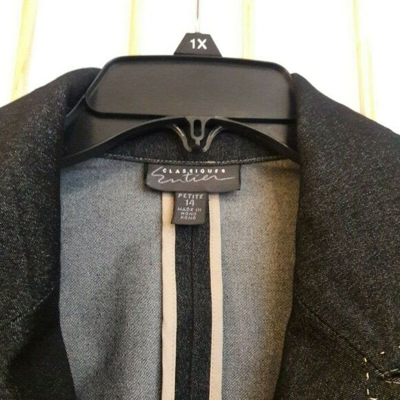 Classiques Charcoal Blue Single Button Blazer - Picture 3 of 6